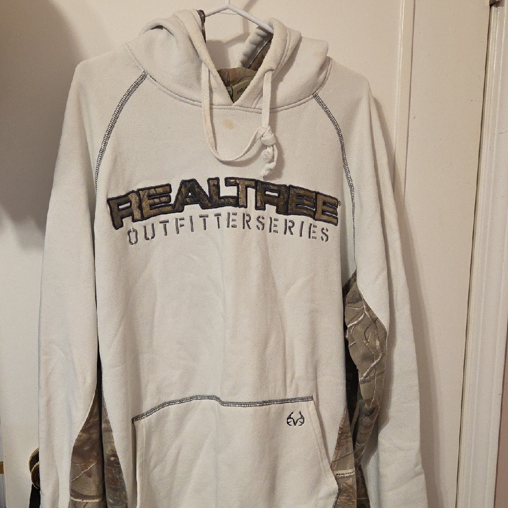 Realtree Men's Cream and Brown Hoodie